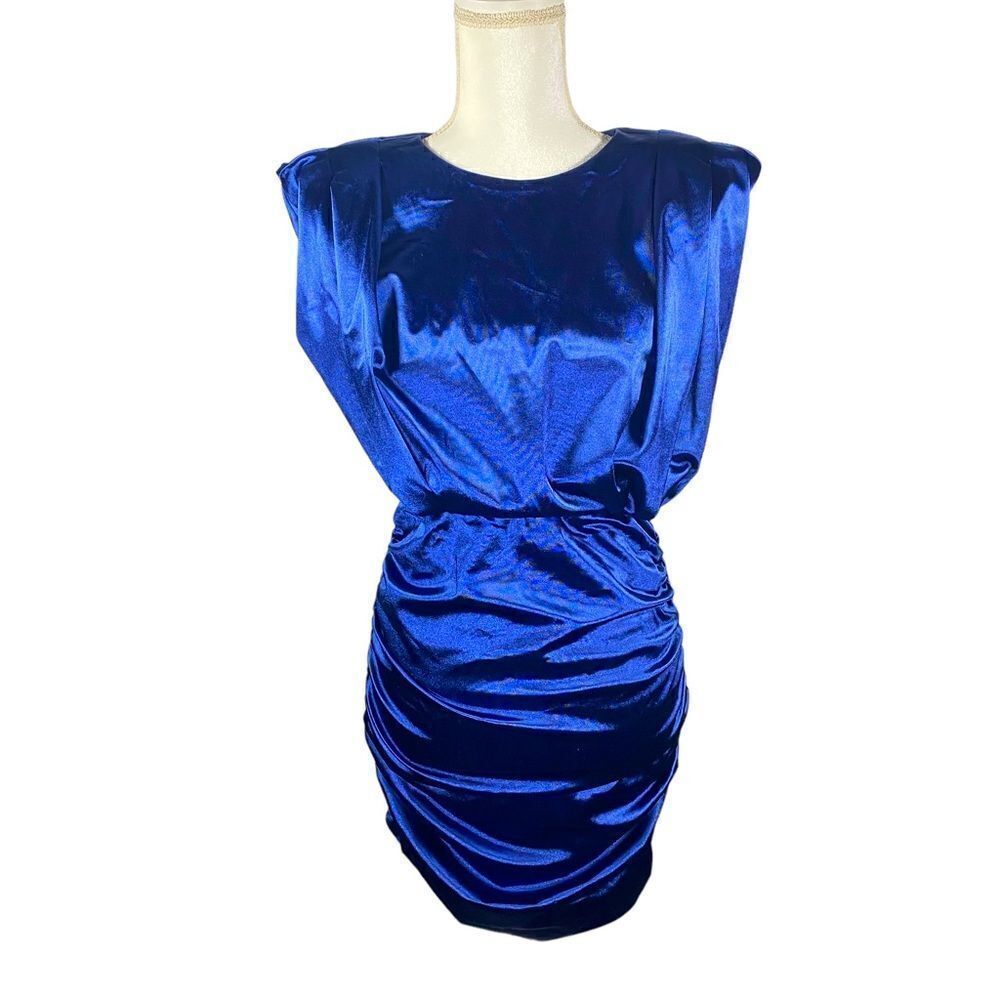 NWT Envme Beautiful Ruched Royal Blue Dress Women’s Size Medium